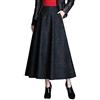 Moviendress Gonna Scozzese Donna Lunga Invernali Pieghe Vintage Caldo Stampa Lunghe Lana Gonna a Vita Alta (M/Vita Elasticizzata 68 CM, Color 2)