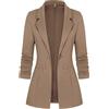 Minetom Blazer Donna Elegante Cappotto Slim Fit Bottone Manica Lunga Ufficio Affari Blazer Top Gilet Giacca Marrone M