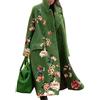 BAIXIAOCHI Cappotto Lungo Di Lana Autunno E Inverno Cappotto Di Lana Verde Aderente Con Risvolto Senza Cintura Tinta Unita