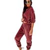 Peuignao Tuta Velluto Donna Sportiva Tuta Ginnastica Donna Completa Elegante Tute Sportive Donna Tuta Cappuccio Casual Casa Felpata Taglie Forti Larga Oversize Signora Invernale Larghe Tracksuit Donna Blu L