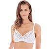 Lepel Reggiseno con Ferretto 3D Ergonomic in Pizzo e Cotone sulla Pelle Art. 451 (C, Bianco, 6)