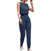 ORANDESIGNE Completo Tuta Casuale 2 Pezzi Da Donna Elegante Canotta E Pantaloni Curvy Abbigliamento Sportivo Outdoor Completino Estivo Palestra Set Outfit Jogging Suit blu navy M