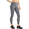 CRZ YOGA Donna Vita Alta Yoga Fitness Spandex Palestra Pantaloni Sportivi Leggins con Tasche-63cm Doppia Cenere 40