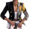 KeYIlowys Nuova Giacca da Donna Stile Autunno E Inverno Stampa Konishi Slim Fashion Corta Camicetta Doppiopetto