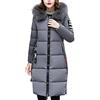 ORANDESIGNE Donna Invernali Giacca Lungo Caldo Cappotto con Cappuccio Collo di Pelliccia Casual Eleganti Piumino Parka Trench Coat Outwear Grigio 48