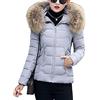 Onsoyours Piumino Invernale da Donna Leggero Caldo Giacca Trapuntato Antivento Giubbotto Corto Slim Fit Maniche Lungo Parka Giacca Piumini Cappotto con Cappuccio B Grigio 3XL