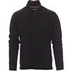 PAYPER Florence Polo da Uomo a Manica Lunga 100% Cotone Colletto Polsino a Costine Spacchetti Laterali Rinforzo Sagomato retrocollo Nero (4XL)