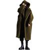 ORANDESIGNE Cappotti Giacca Donna Pelliccia Artificiale Giacca Calda Felpa con Cappuccio di Capispalla Cardigan Invernale Casuale Elegante Taglie Parka Verde Militare m