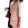 ORANDESIGNE Gilet Donna Leggero Lungo Cappotto Piumino Senza Maniche Giacca Donna Elegante Coat Cerimonia Tinta Unita Giacca Blouson Casuale Gilet Giacca con Tasche E rosa L