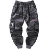 ORANDESIGNE Pantaloni Cargo Harem da Uomo Tasche Laterali con Coulisse Regolabile Elastico Hip Hop Pantaloni da Jogging Casual Streetwear Pantaloni C Grigio 3XL