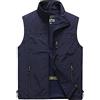 DAIHAN Smanicato Leggero da Uomo,Gilet Sportivo Gilet Pesca Giubbino da Lavoro, in Tessuto Softshell, Antivento, Senza Maniche, per Viaggi, Escursionismo, Corsa E Golf,Grigio Scuro,M