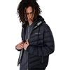 Armani Exchange Hooded Quilted Down Milano/New York Logo Zip-up Jacket Giacca, Blu Navy/Grigio Melange, M Uomo