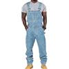 ORANDESIGNE Salopette Uomo in Denim Casual Pantaloni Strappati Uomo in Tinta Unita Salopette Uomo Jeans Slim Fit Moda Ragazzo Jumpsuit N Blu Scuro XS