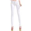 DELEY Donne Solide Basic Pantaloni Skinny Leg Stretch Fit Juniors Jeans Jegging Bianco XS