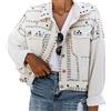 Onsoyours Giacca in Jeans Donna Giubbotto di Jeans Abbottonato Corto Giubbotto Denim Casual con Rivetto Denim Jacket Autunno Inverno Bianco XS