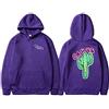 Tomwell Felpa con Cappuccio Cactus Stampa Hip-Hop Hoodie Manica Lunga Sportivo Sweatshirt Pullover per Donna Uomo Streetwear Viola XXL