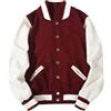 ORANDESIGNE Giacca da Baseball Unisex Giacca Collo Mao Maniche Lunghe Bomber Giacca Casuale Basic Varsity Jackets College Bomber Jacket Cappotto Capispalla Giubbotto da Coppia A Borgogna XL