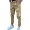Generico Pantaloni Uomo Estivi Lino Jeans Pencil Pocket Zipper Denim Pantaloni Fly Pantaloni Casuali Graffiato Men's Men Pantaloni Jeans Elastico Alla Caviglia