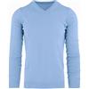 Cashmere Zone - Maglione Uomo Collo a V in 100% Cashmere Lana Pullover in Kashmire Invernale con Manica Lunga (Azzurro, L)