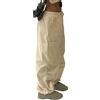 ORANDESIGNE Pantaloni Cargo da Donna Larghi a Vita Alta Dritti Gamba Larga Pantaloni Larghi Denim Y2k Aesthetic Vintage Jeans Pantaloni Ragazze Adolescenti E-Girl Streetwear A Beige XS