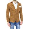 Evoga Giacca Uomo Sartoriale Blazer Invernale Slim Fit Elegante (IT, Testo, L, Regular, Regular, Beige Cammello in Velluto)