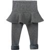 Kiench Leggings Invernali con Gonna Bambina Pantaloni Felpati con Volant [EU 104/3-4 Anni, Etichetta 110], Grigio Scuro