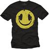 MAKAYA Maglietta Musica Elettronica House Cuffie Happy Smile T-Shirt Uomo Swag Verde XXL