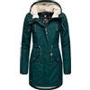 Ragwear Caldo parka invernale da donna con cappuccio in pelliccia di orsacchiotto Elsie Intl XS-5XL, Dark Green22, S