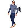 Il Granchio Pigiama Uomo Invernale Felpato in Caldo Jacquard + Calza Omaggio Pigiama Uomo Felpato Effetto Lana (2045 Grigio + Calza, XL)
