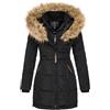 Geographical Norway BEAUTIFUL Donna/Women - Piumino/Cappotto Donna, Parka - Giacca in pile chic invernale giacca lunga donna, Nero , XXL