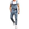 Onsoyours Salopette Uomo in Denim Casual Pantaloni Strappati Uomo in Tinta Unita Salopette Uomo Jeans Slim Fit con Bretelle Pantaloni Larghi da Lavoro C Blu M