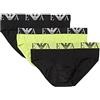 Emporio Armani 3-Pack Brief Bold Monogram, Slip Uomo, Black/Black/Black/Apple, S