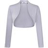 KOJOOIN Donna Cardigan a Maniche 3/4 Elegante Bolero Aperto Coprispalle Shrug Corto Festivo Giacca a Spalla A-Grigio XL
