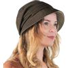 CHARM Donna Cappello da Sole Cotone Organico - Reversibile Berretta Ragazze Moda Giapponesa Elastico Viola & Blu Marino