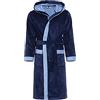 R Revise Revise RE-855 Accappatoio da uomo con fibra di bambù - asciugamano -sauna - piscina - Blu scuro - XXL