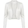 Bolerose Formale Raso a Maniche Lunghe Bolero Giacca (Avorio, 5XL)