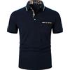 YCUEUST Cotone Polo Uomo Manica Corta Basic Tennis Golf T-Shirt Blu M