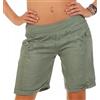 malito more than fashion Malito Pantaloncini da Tessuto di Lino Pantaloni Hotpants 3001 Donna (XL, Oliva)