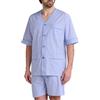 El Búho Nocturno Pigiama Uomo Corto Estivo Cotone Maglia a Righe Pigiama Intero Uomo, 100% Cotone, Blu 3037, XL