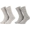 Piarini - 4 paia di calde calze norvegesi - panna-mélange - 35-38