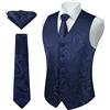 ENLISION Gilet e cravatta jacquard floreali paisley floreali da uomo
