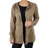 JOPHY & CO. Felpa Donna Lungo con Cappuccio, Cerniera e Tasche (cod. 9047) (M, Camel)
