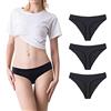 SHARICCA Mutande Ciclo Mestruale Donna Mestruali Perizoma Senza Cuciture Mutande Assorbenti Mestruali Lavabili Donna Intimo Protettive (3 Pack01-Nero, XS)