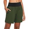BALEAF Pantaloncini da Corsa Vita Alta Pantaloncini Sportivi Donna con Slip Interni Tasca Posteriore Cerniera Verde XL