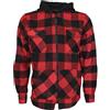 ROCK-IT Apparel I Camicia di Flanella con Cappuccio a Maniche Lunghe da Uomo I Camicia da Boscaiolo con Cerniera e Due Tasche Frontali I Camicia Casual Premium [Taglie S-5XL] Nero/Rosso 5XL