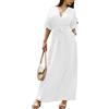 JOPHY & CO. Abito Vestito Lungo Casual con Scollo a V cod 7196 (XL, Blu)
