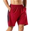HMIYA Pantaloncini Sportivi da Uomo Running Shorts con Tasca con Zip per Jogging Fitness (Rosso,3XL)