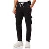 Champion Legacy Authentic Pants Powerblend Terry Rib Cuff Cargo Pantaloni da Tuta, Nero, S Uomo