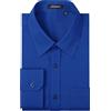 HISDERN Camicia Uomo Maniche Lunghe Camicie Formali Cotone Camicia Casual Regular Fit Shirt Ciano Blu XL