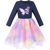 Sunny Fashion Vestito Bambina Natale Babbo Manica Lunga Vacanza Festa 4 Anni
